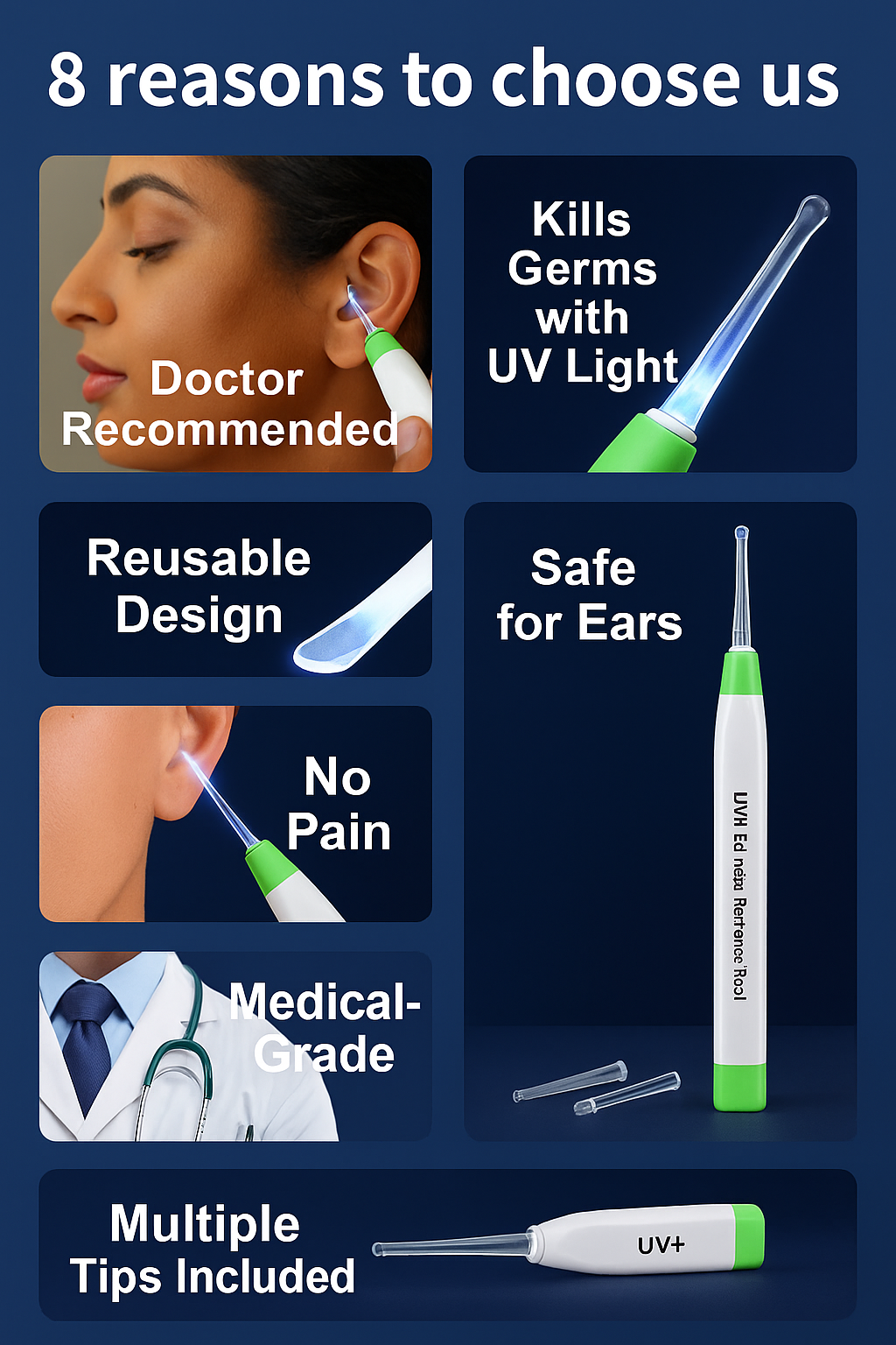 Dr UV+™ Earwax Remover Tool – With Germ-Killing UV Light